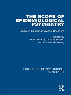 cover image of The Scope of Epidemiological Psychiatry